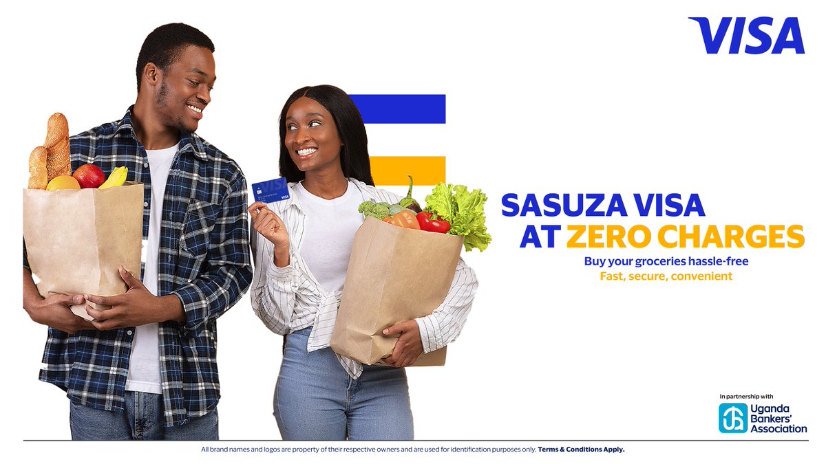 ugbankers's tweet photo. Say goodbye to carrying cash and pay for your groceries with just a swipe. Sasuza Visa at zero charges and unlock a world of fast, secure, and convenient transactions. Terms and conditions apply. #SasuzaVisa https://t.co/2fOjF0bk6N