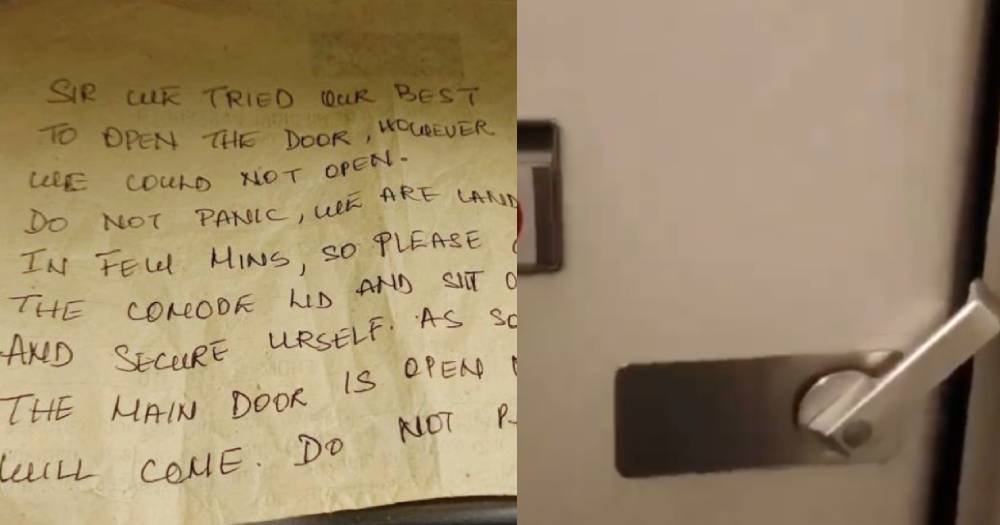 Passenger on domestic Indian flight trapped inside toilet for almost 1 hour after door lock malfunctions bit.ly/424XPQg