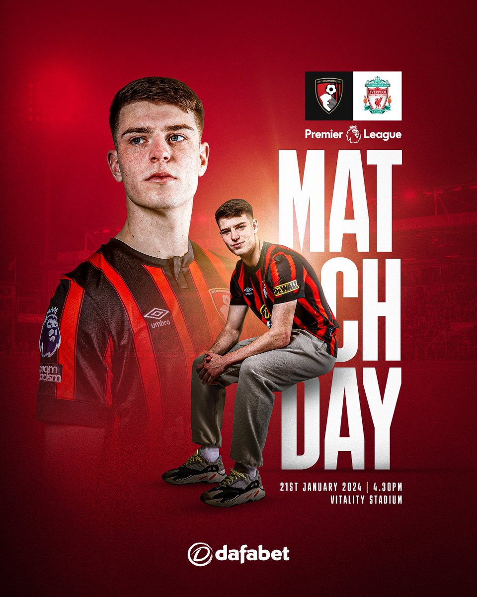 𝗜𝗧'𝗦 𝗠𝗔𝗧𝗖𝗛 𝗗𝗔𝗬 🔴🍒 ---------------------- 🆚 • AFC Bournemouth × Liverpool FC 🏆 • Premier League 🏟 • Vitality Stadyumu ⏰ • 19.30 🇹🇷 // 16.30 🏴󠁧󠁢󠁥󠁮󠁧󠁿 📺 • beIN Sports 📌 • #AFCB ~ #BOULIV 🍒🙌🏼 𝗨𝗽 𝗧𝗵𝗲 𝗖𝗵𝗲𝗿𝗿𝗶𝗲𝘀. ✨