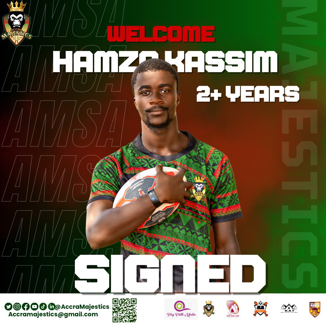SIGNED & SEALED! Hamza Kassim has signed a 2 plus year contract with Accra Majestics ahead of the 2024 Season Welcome back to the Majestics family 🎊👏🏿 #accramajestics #playersigning #hamzakassim #2024season #rugbyleague