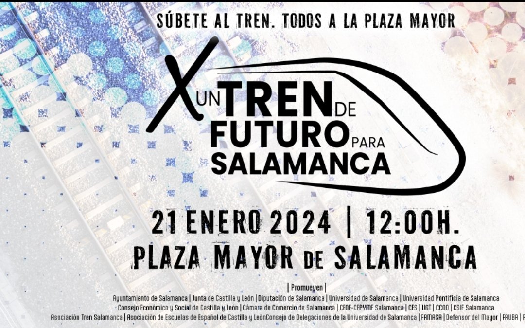analopezfar's tweet photo. La concentración de Salamanca, está por encima de siglas y colores. 
📍En estos tiempos, es bastante inusual que instituciones, asociaciones, sociedad civil, partidos, sindicatos vayamos a una🛤️🚄 https://t.co/uyOUKCZbQe