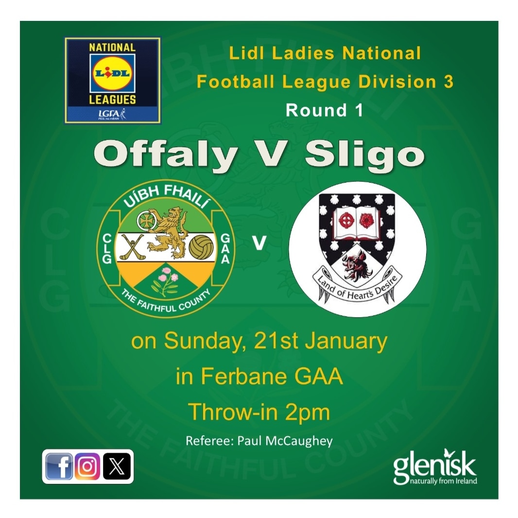 The day has arrived for our opening game against Sligo in this years @lidlireland Ladies National Football League 😁 

Get out your hats, scarfs and headbands and head to Ferbane GAA. You may need to bring your brolly too!

#LGFA #GetBehindTheFight #SeriousSupport 💚🤍💛