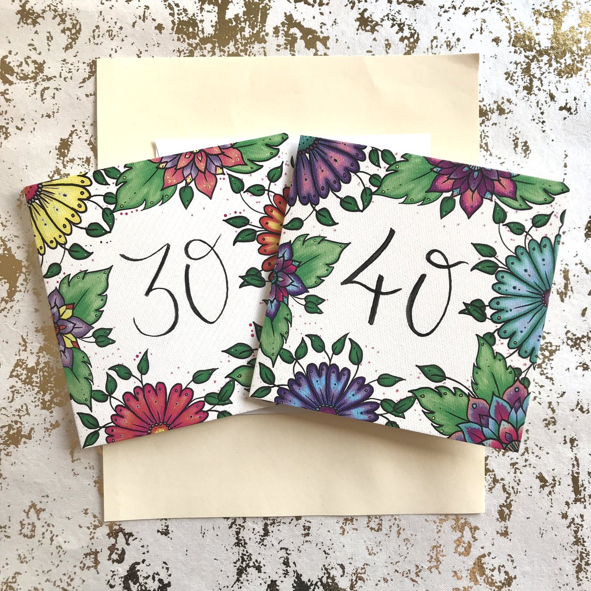 My bright floral cards include a personalised number. Ideal for big birthdays (or little ones) 🎈 
etsy.me/2TCi9qM #shopindie #ukgiftam #shophandmade