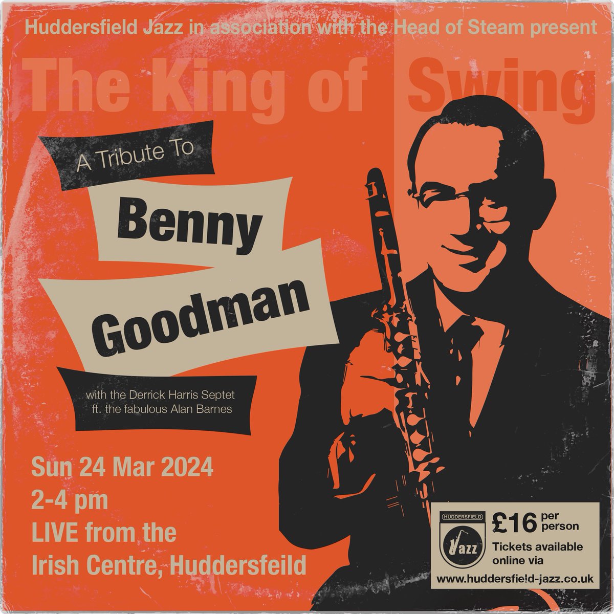 huddjazz's tweet photo. Come join us on Sunday 24th March as we host a special one-off event celebrating the music of Benny Goodman.

Tickets available online via https://t.co/IExGgaBa2N

#huddjazz #huddersfield #jazz #livejazz #livemusic #bennygoodman #liveevents https://t.co/wZhkyNEtIg