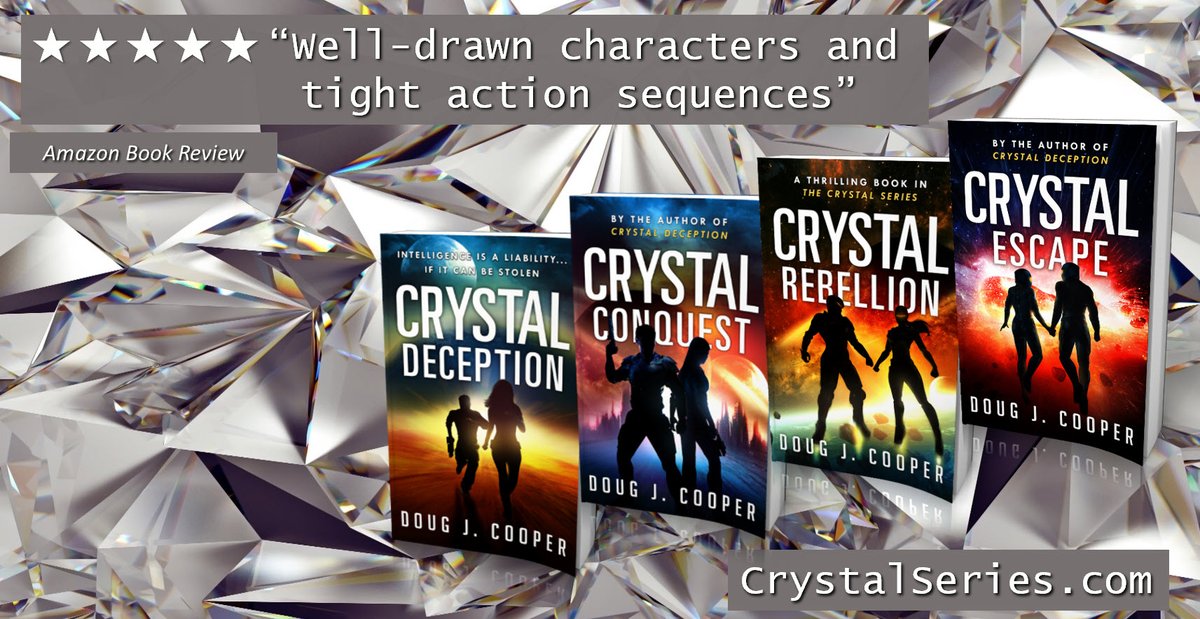 There weren’t any tissues so she wiped her face on her sleeve. The Crystal Series – sci-fi thrill rides Start with first book CRYSTAL DECEPTION Series info: CrystalSeries.com Buy link: amazon.com/default/e/B00F… #kindleunlimited #scifi