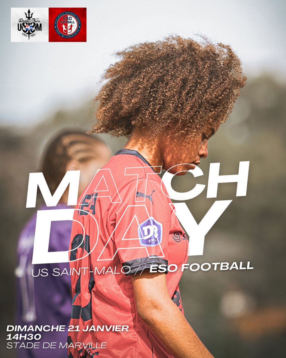 ESOF (@esofootball) on Twitter photo 𝐌𝐀𝐓𝐂𝐇𝐃𝐀𝐘‼️❤️💙
👉 Jour de match pour nos joueuses de 𝐃𝟑 𝐅𝐞́𝐦𝐢𝐧𝐢𝐧𝐞 qui affronteront cet après-midi à l’extérieur en championnat, l’équipe de 𝐒𝐚𝐢𝐧𝐭-𝐌𝐚𝐥𝐨‼️
🆚 <a href="/USSAINTMALO/">US SAINT MALO</a>
⌚️ 𝟏𝟒𝐡𝟑𝟎
📍 𝑺𝒕𝒂𝒅𝒆 𝒅𝒆 𝑴𝒂𝒓𝒗𝒊𝒍𝒍𝒆
❤️💙
#esof#championnat 𝐌𝐀𝐓𝐂𝐇𝐃𝐀𝐘‼️❤️💙
👉 Jour de match pour nos joueuses de 𝐃𝟑 𝐅𝐞́𝐦𝐢𝐧𝐢𝐧𝐞 qui affronteront cet après-midi à l’extérieur en championnat, l’équipe de 𝐒𝐚𝐢𝐧𝐭-𝐌𝐚𝐥𝐨‼️
🆚 <a href="/USSAINTMALO/">US SAINT MALO</a>
⌚️ 𝟏𝟒𝐡𝟑𝟎
📍 𝑺𝒕𝒂𝒅𝒆 𝒅𝒆 𝑴𝒂𝒓𝒗𝒊𝒍𝒍𝒆
❤️💙
#esof#championnat