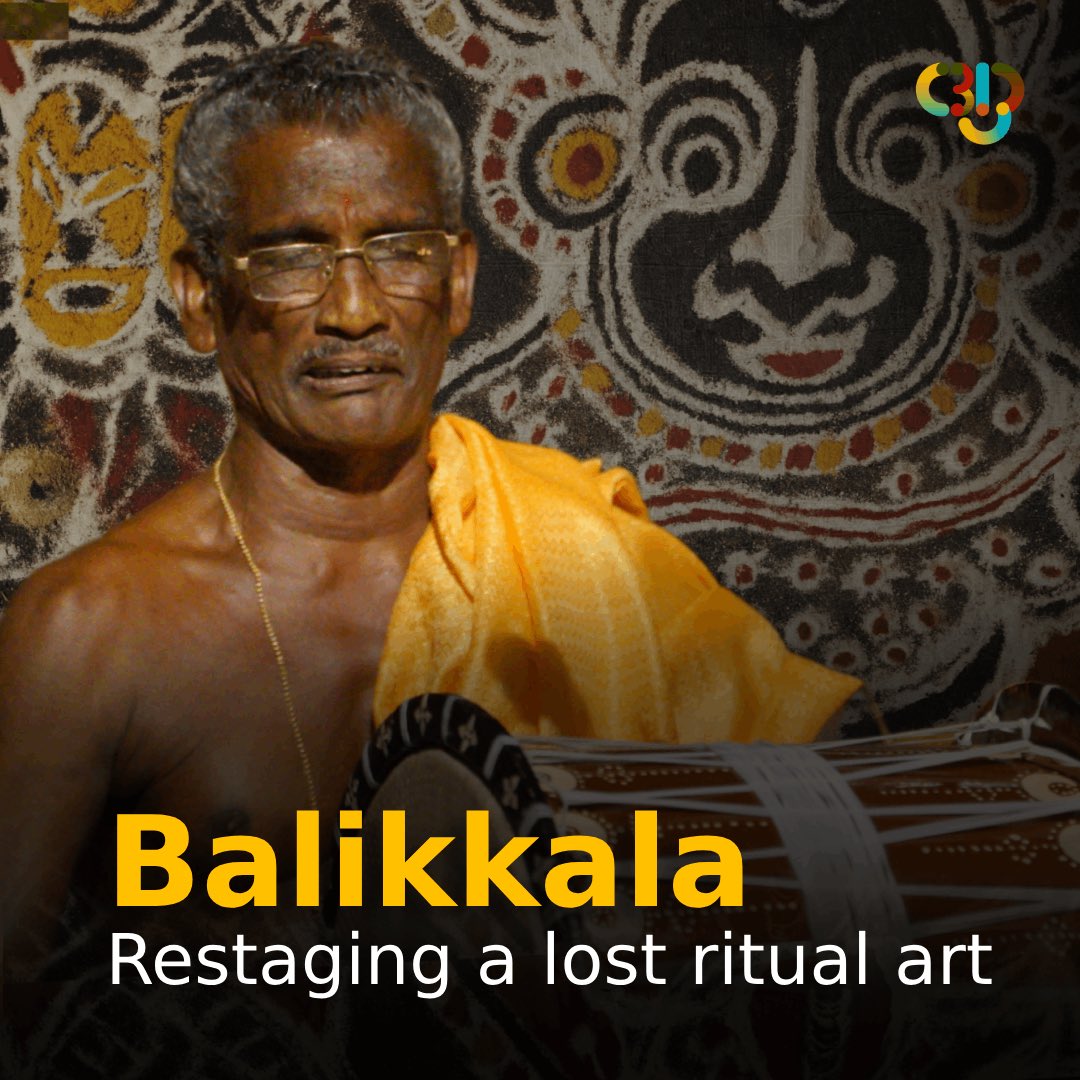 Balikkala is a nearly-extinct ritual art form, performed by Malayar community of North Malabar. We helped to re-stage it for digital documentation.

 Watch our latest documentary: youtu.be/f3xA5n46jRc?si…