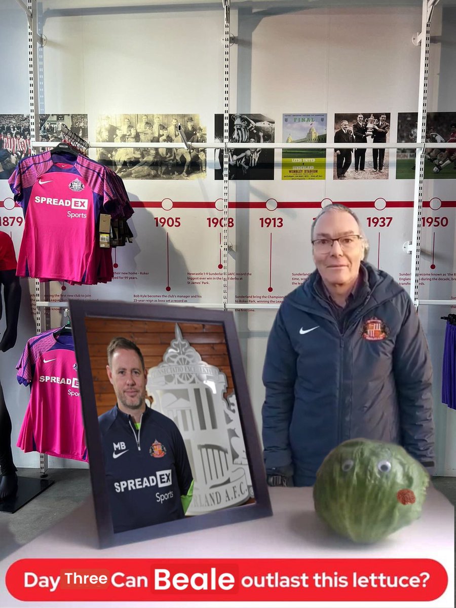 Day three.

A change of scenery for our lettuce to our very well stocked club store. Will Mick Beale last longer than the lettuce?

One things for certain, Steve Davison will look into it for you.