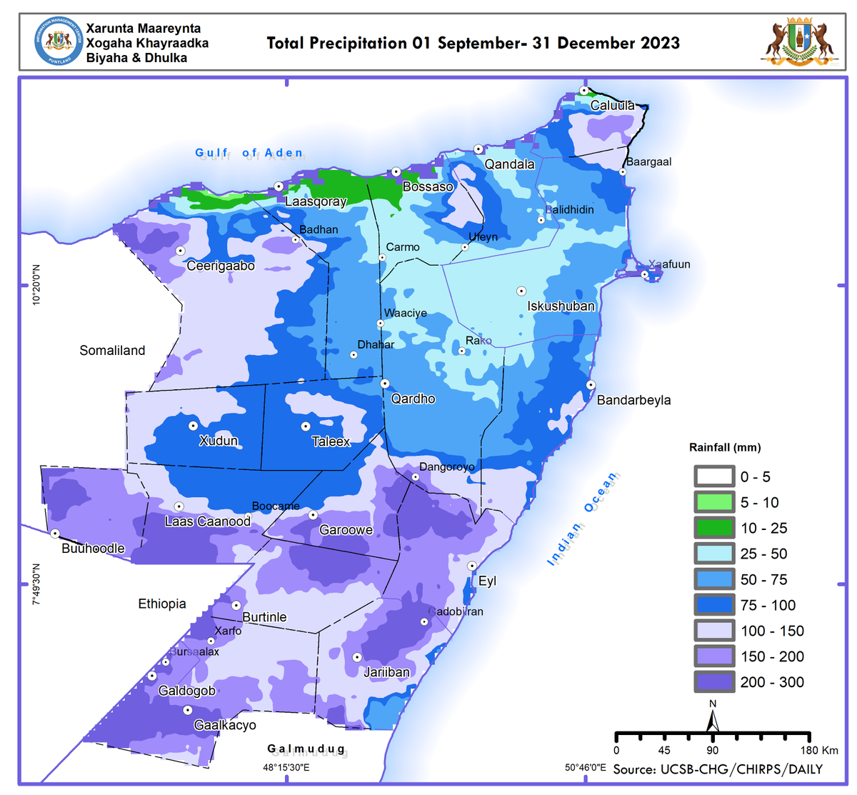 🌧️ Puntland's Deyr Rainfall Performance Report 2023 is in! 📊 Explore the highlights with our concise bullet points for a quick overview! Read more 👉 t.ly/oVASm