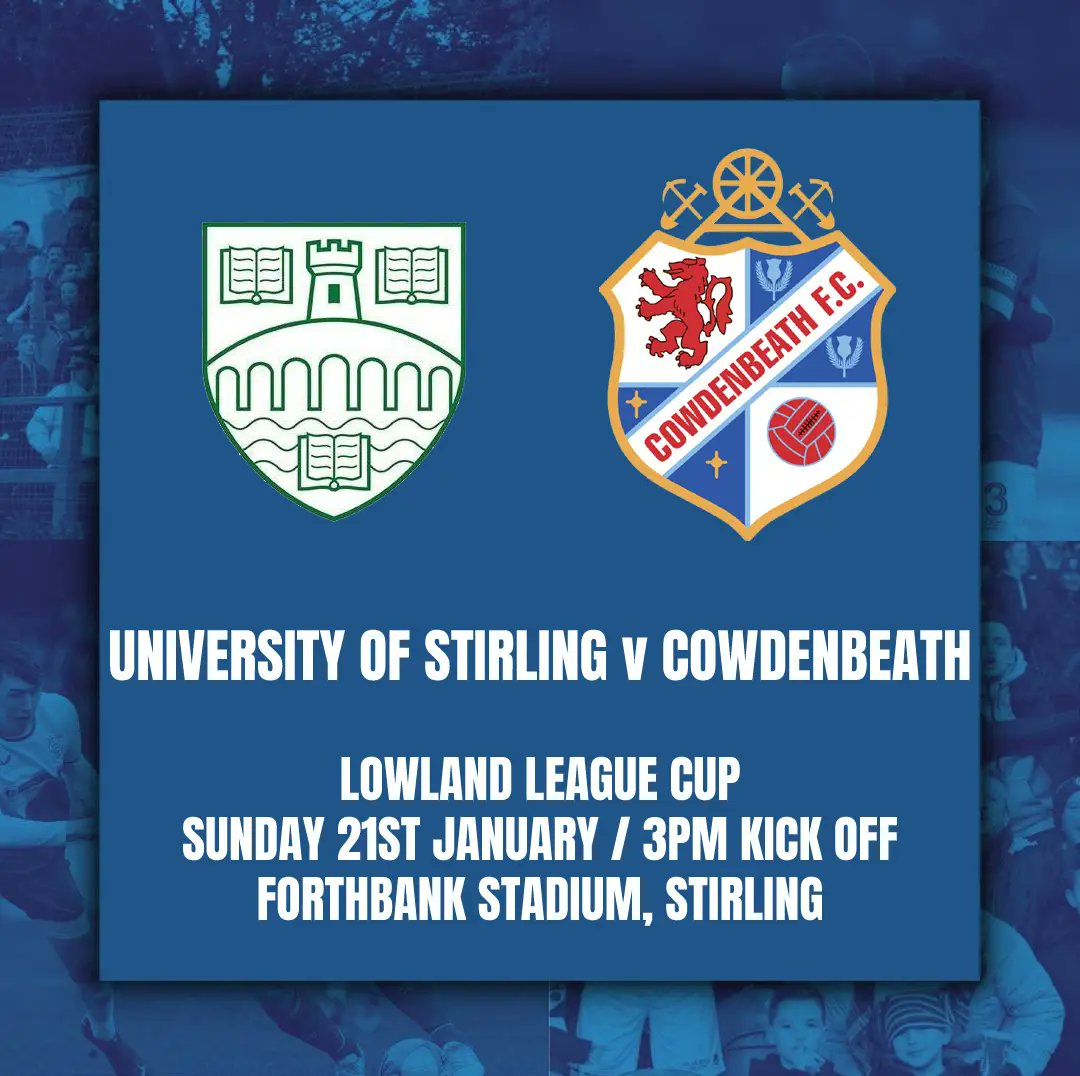 ⚽️ GAME DAY ⚽️

🆚 <a href="/StirlingUniFC/">University of Stirling Football Club</a>
🏆 Lowland League Cup
🎟️ Adults £7 | Concessions £4

Match Preview ➡️ cowdenbeathfc.com/index.php?act=…