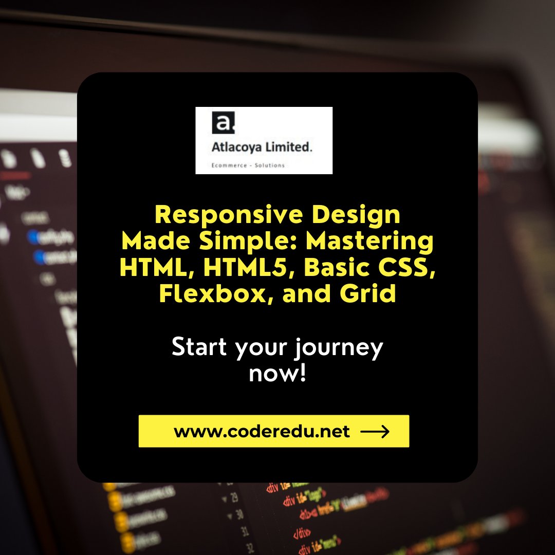 coder_edu2023's tweet image. Responsive Design Made Simple: Mastering HTML, HTML5, Basic CSS, Flexbox, and Grid. #TransformWithTech #ResponsiveWebDesign