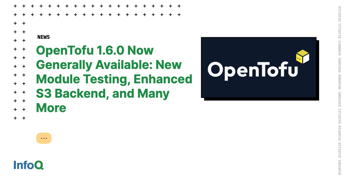 #OpenTofu 1.6.0 is now generally available! OpenTofu 1.6.0 comes with a bunch of new stuff: minor improvements, bug fixes, performance improvements, and more. Check it out, if you want all the details: bit.ly/3u0hrbO #InfoQ #DevOps #Terraform