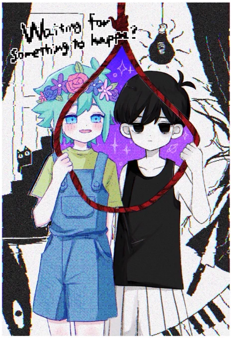 何かを待ってるの?#OMORI  #OMORIFANART 