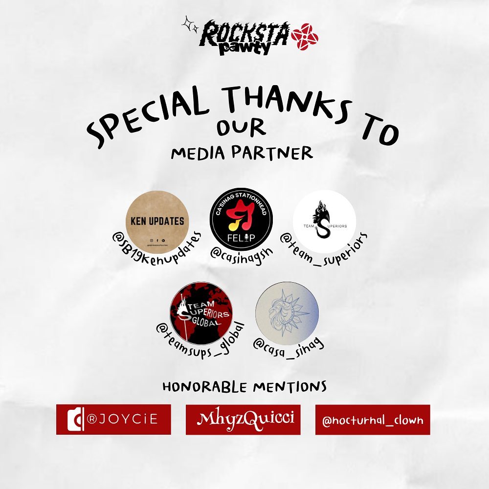 SB19ID's tweet photo. It's been a week since our last event! But still we're grateful to have our media partners
@SB19KenUpdates
@casinagsh
@teamsuperiors
@teamsups_global
@casa_sinag
Special mentions
@museika
@mhyzquicci
@nocturnal_clown
And AโTINDOโค๏ธโ๐ฅ
Without you, it wouldn't be a #ROCKSTAPAWTY ๐โโฌ https://t.co/TFfN2BVxrM