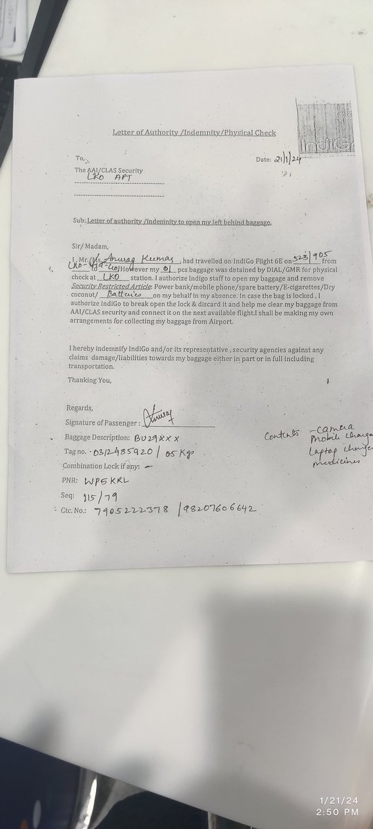 anuraganulko's tweet photo. @IndiGo6E i was flying lko to goa via hyderabad mrng 9:15 am. One of my bag didn't received at goa.. May be bcoz of dslr. But i didn't received any confirmation where is my bag. On indigo custmr service desk ur staff given her num that she will update.. But now she is not respng https://t.co/96XmwHJkUT