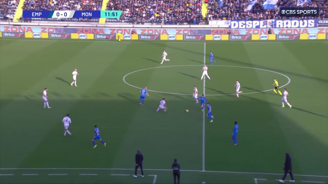 What a volley. 🤯Loanee Żurkowski puts Empoli ahead with a spectacular finish!