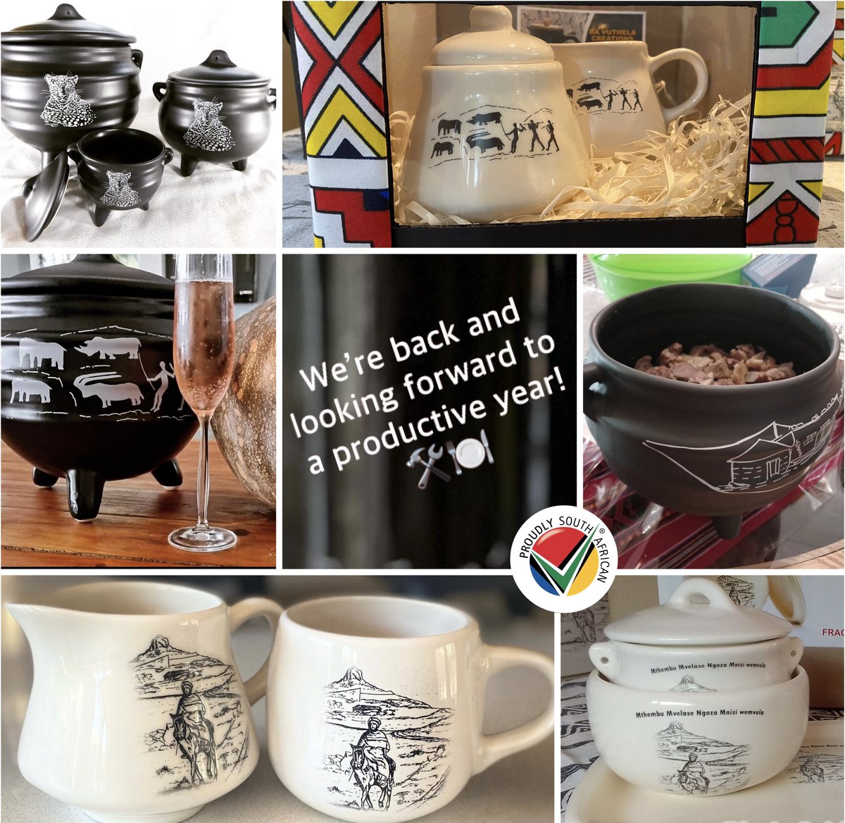 We’re back and looking forward to another productive year 🌟 
To get in touch in touch with us, please email info@ravuthelacreations.co.za
🌍ravuthelacreations.co.za 🎨 #proudlysouthafrican #January 
#ceramics #sundayfunday #sunday