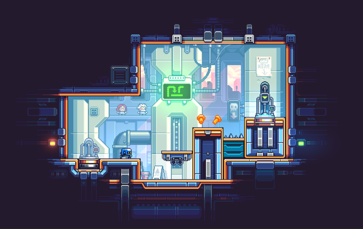ko_dll's tweet image. How the Bzzzt game started and how the background looks in the released version. Btw, only static platforms and background tiles used in a game have more than 1.25 million hand-drawn pixels - four years of pixelating.
 🤓✏️
#pixelart #pixelartist #ドット絵 #indiegamedev #solo_dev