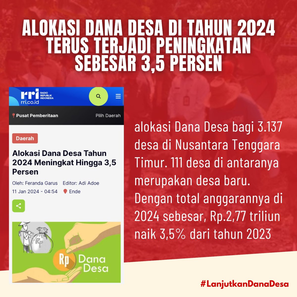 Jokowi mantap cuy, pembangunan desa n dana desa berjalan keren, makin maju dan sejahtera desa-desa! #DesaNyata #Jokowi2Periode 🌿💪🔥 #LanjutkanDanaDesa KerjaNyataJokowi 02Teruskan
