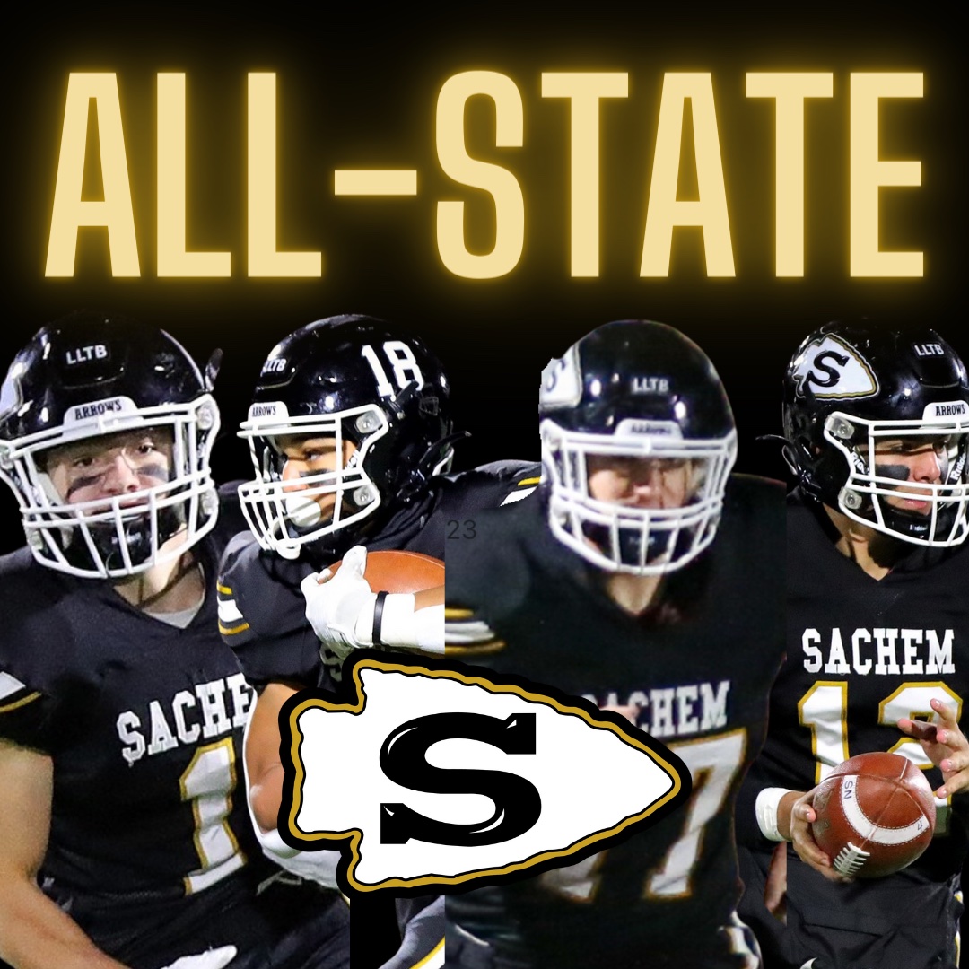 Congratulations to this year's Sachem Football All-State selections: Anthony DiMenna (First Team), Lucas Singleton (Third Team), Shane Reilly (Honorable Mention), and Anthony Vino (Honorable Mention)!