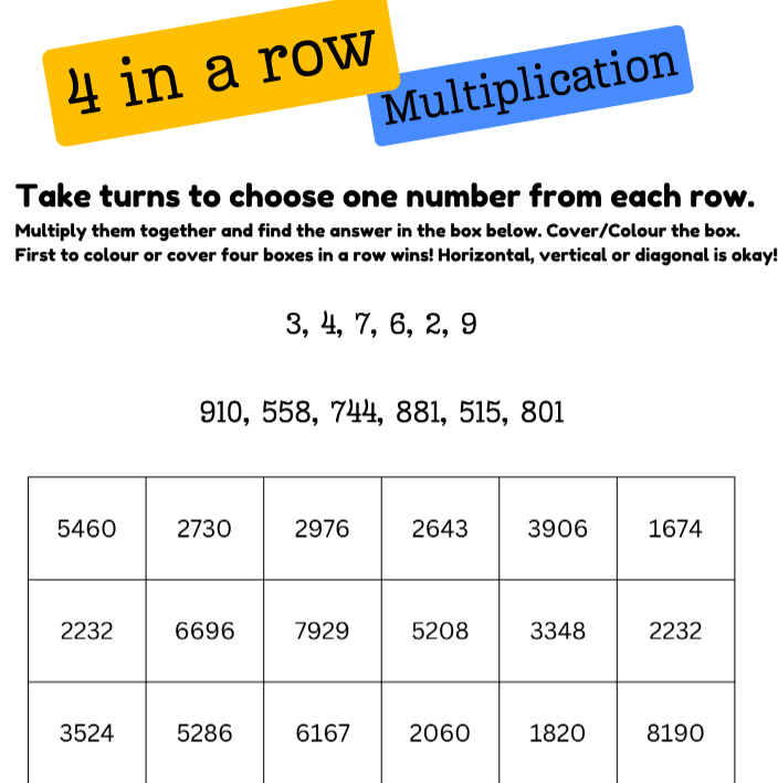 MathsWithMrHill's tweet image. Quick resource share #KS2 #KS3 #maths #multiplication game for two players. Seven levels of sheets. Idea from a forgotten source - thank you though! Link here - drive.google.com/file/d/1I0IWDe…