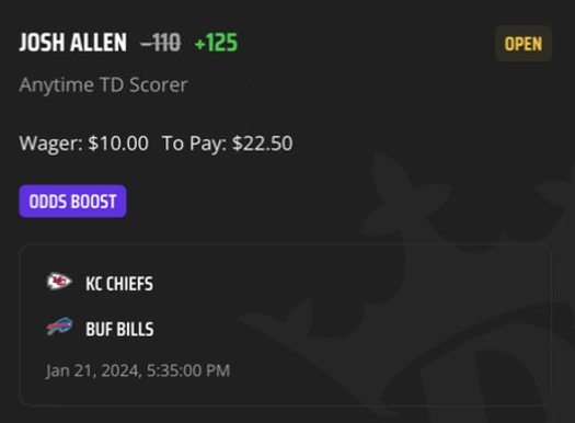 EdgePlayBook's tweet photo. #BetInpublic #WomenInBetting #EVBetting #DraftKings keep giving good plays. Fair odd for this is +110 (7% EV) #GamblingX #ChiefsBills #SweatWithEPB