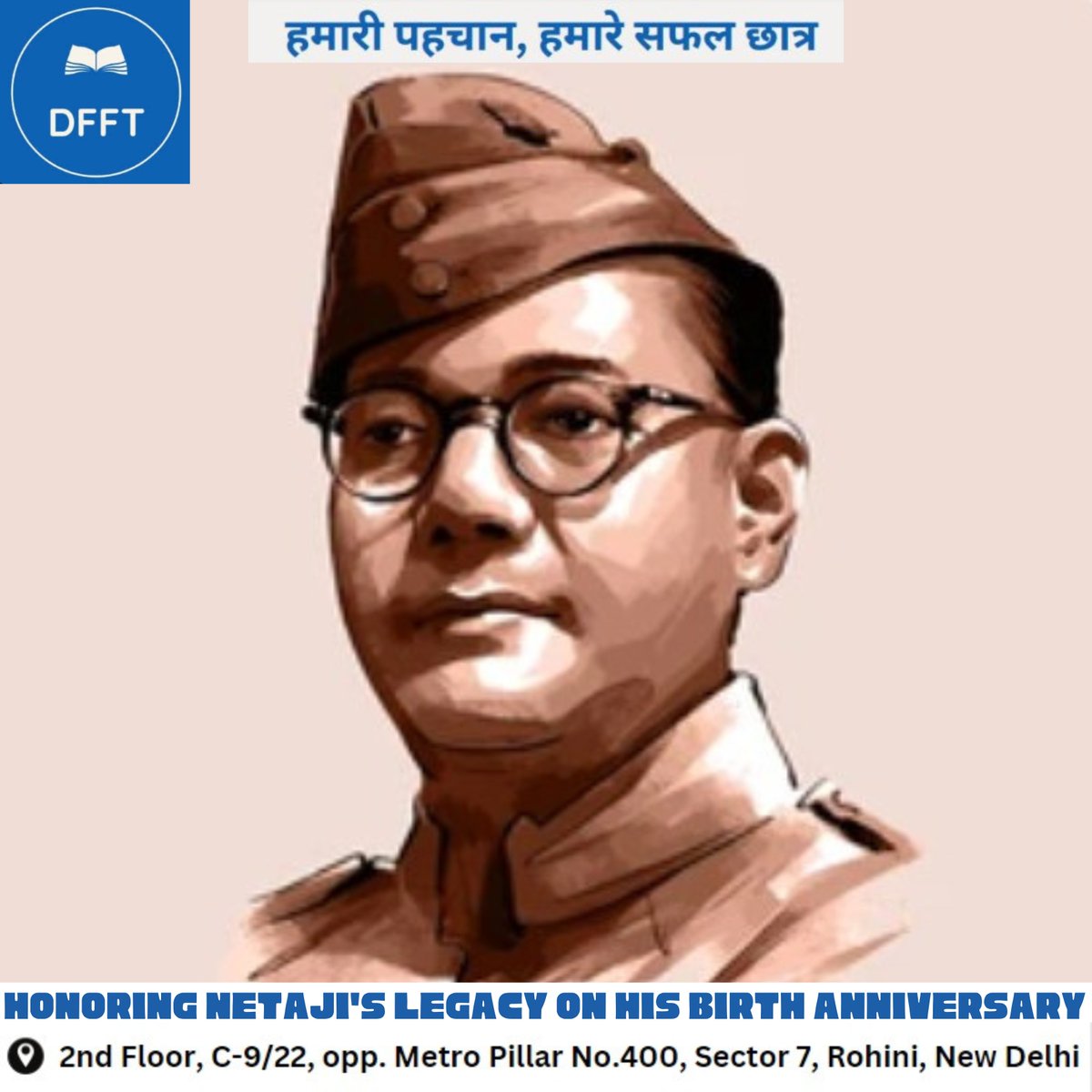 DfftInstitute's tweet photo. On Netaji Subhas Chandra Bose Jayanti, the DFFT Institute pays heartfelt tributes to the indomitable spirit and courage of a true patriot. His leadership ignited the flame of freedom, inspiring generations. #NetajiSubhasChandraBoseJayanti #SaluteToNetaji #DFFTInstitute #JaiHind https://t.co/tZP7GoP4rn
