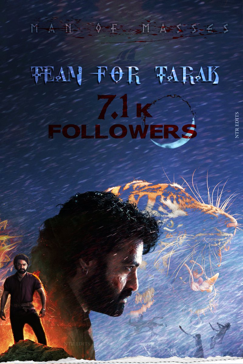 Our Family , Which Started With One 4 years Ago , Has Grown To A Family Of 7.1 K Beautiful Family In 4 Years.. Thank You Very Much To Everyone Who Has Supported Me Through This.. A Special Thanks To Dear @Movies_Ntr Brother For This Fabulous Edit.. #ManOfMassesNTR @tarak9999