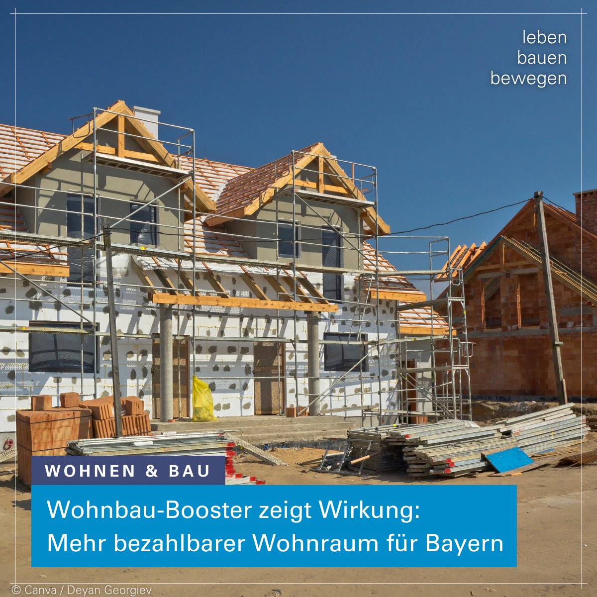 BauenBewegen's tweet photo. Mit Initiativen wie #WohnbauBooster und #Bayern-Darlehen wurde 2023 das gute Ergebnis der #Wohnraumförderung von 2022 mit über 8.700 Wohneinheiten um 4,3% übertroffen! Davon sind 915 #Wohnplätze für Studierende und 222 für Menschen mit Behinderung. 🏘️📈
📄https://t.co/0kqXKt7qFX https://t.co/TL5ooVrcoP