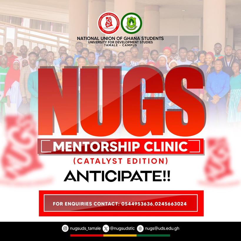 nugsudstlc's tweet photo. ANTICIPATE! ANTICIPATE! ANTICIPATE!

Fellow Developers.     

The National Union of Ghana Students, UDS-TLC wishes to bring to your notice our much awaited Mentorship Clinic. https://t.co/U0vBPzlPEX