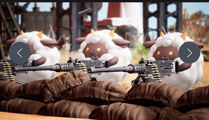 Ich wünschte mir, ich wäre so weit In Palworld, dass ich Schafe an der Maschienengewehre erlebe 🤭