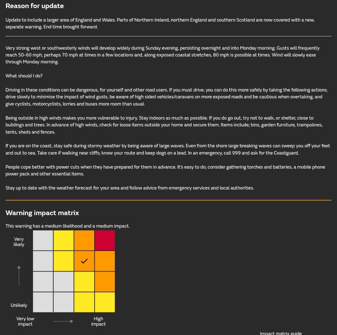 W COUNTRY SUN-MON ⚠️ #STORMISHA - Important update - the @metofficeUK amber warning for strong winds has just been expanded for all of our region, valid 6pm today to 6am Monday. Risk of disruption & damage, including impacts for Monday AM travel etc. Details: