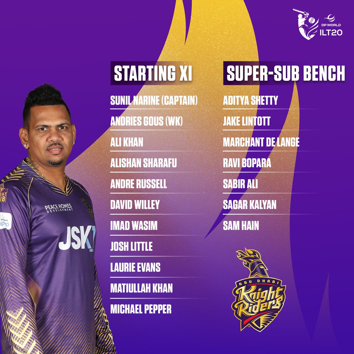 Abu Dhabi Knight Riders Squad 👇👇👇
#AllInForCricket #DVvADKR #ILT20