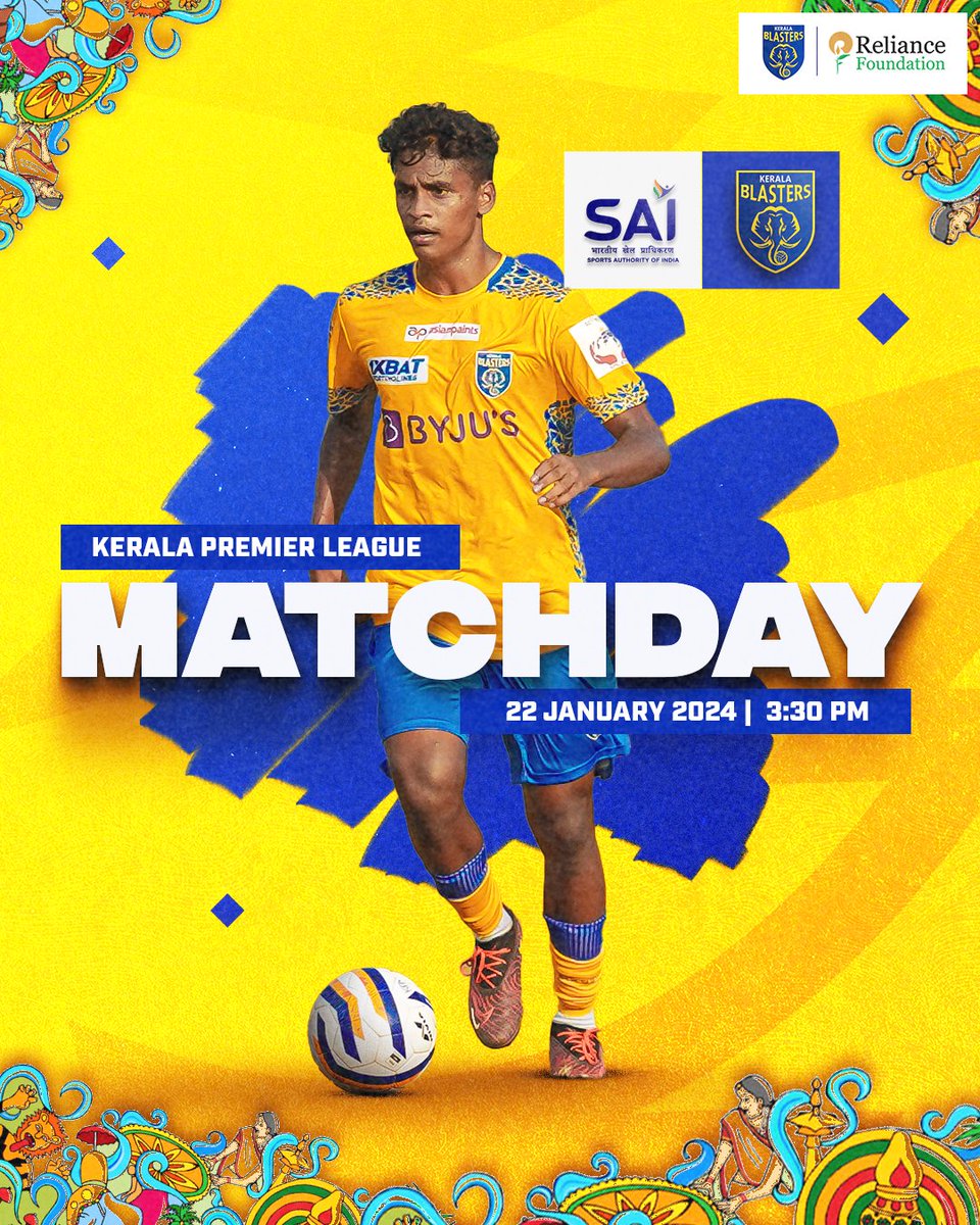 KeralaBlasters's tweet photo. ⚔️ 𝐌𝐀𝐓𝐂𝐇𝐃𝐀𝐘 ⚔️

Our Reserves will take on SAI today at Panampilly Nagar 📍💪

#KBFC #KeralaBlasters #RFYouthSports #RelianceFoundation https://t.co/WFYxQQ0XaA
