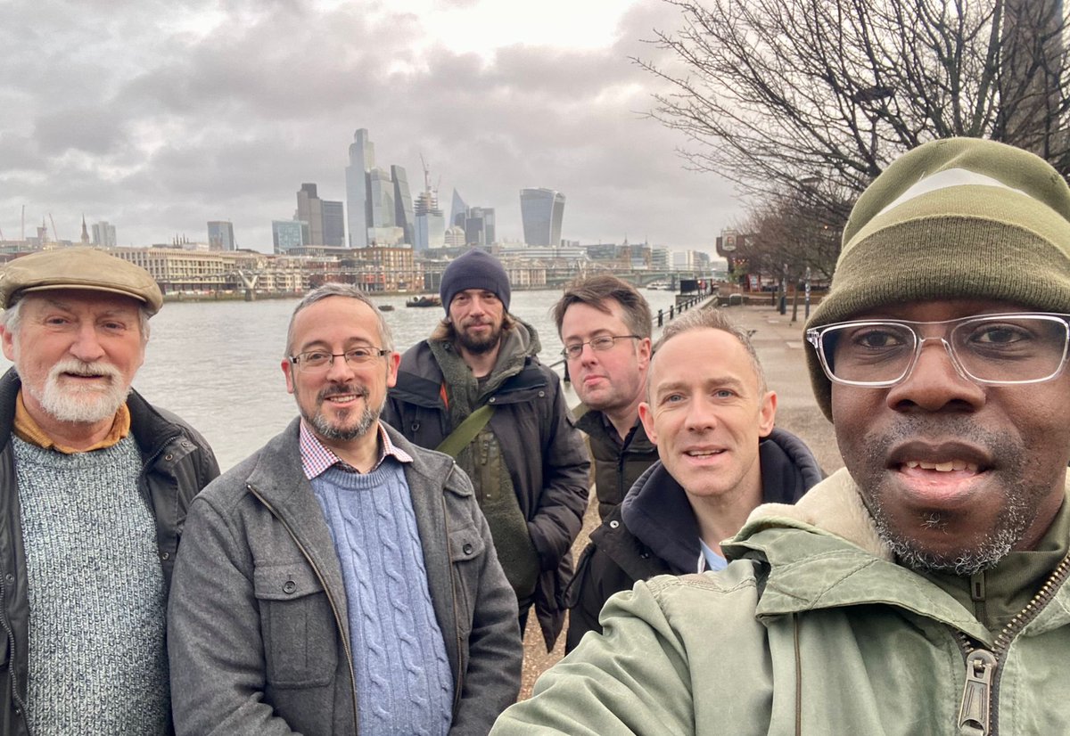 The Sunday strollers out and about on the Thames path this morning heading up to the big wheel then a nice breakfast! Top effort gents