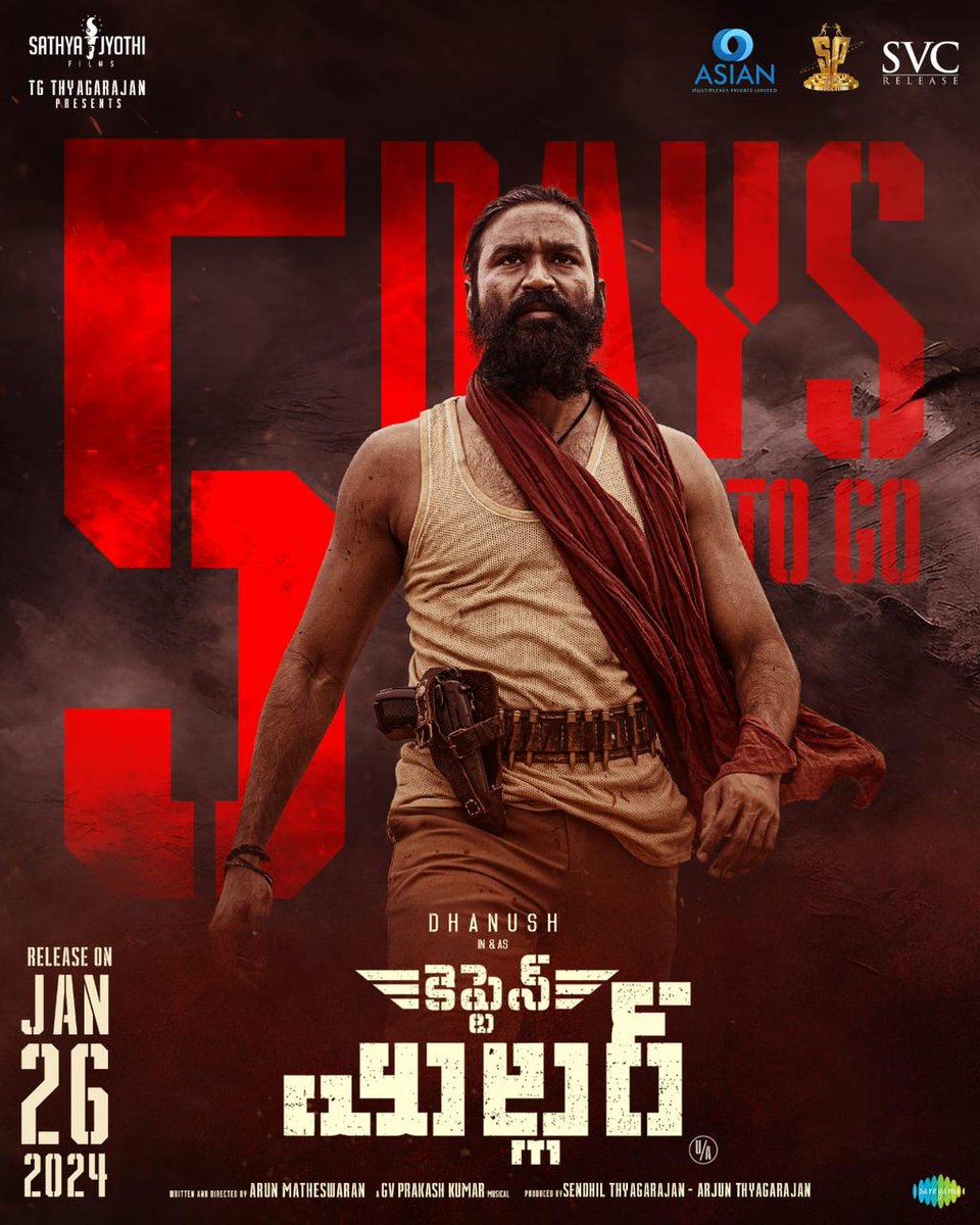 #CaptainMiller to release in telugu, from January 26!

Trailer: youtu.be/Eqzk-fjinmw

#Dhanush @dhanushfanclub