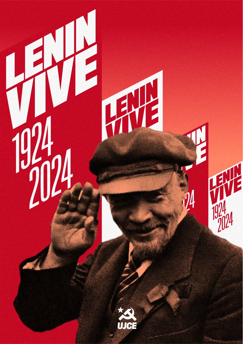 LaUJCE's tweet photo. Hoy se cumplen 100 años de la muerte de Lenin y su pensamiento sigue iluminando a la Juventud Comunista. El leninismo sigue más vigente que nunca en nuestra lucha contra el capitalismo. La organización de clase y el Partido levantarán un futuro socialista. ¡Viva Lenin! https://t.co/fWwgvXlTAu