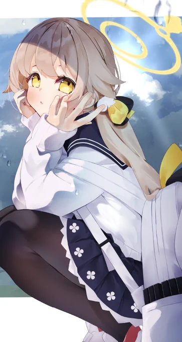 #ブルアカ  雨宿るあの子