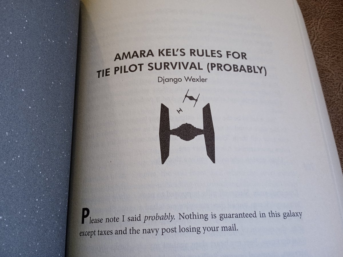 arbolsonriente's tweet photo. De lo más divertido de la antología el relato de @DjangoWexler con las recomendaciones de una piloto imperial para tratar de sobrevivir en esas tumbas voladoras que son los cazas TIE 🤣🤞 #StarWars #FromACertainPOV https://t.co/EByJXZ47yL