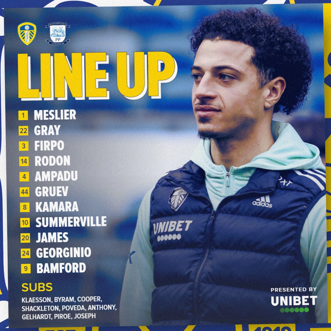 LUFC's tweet photo. 📋 Your #LUFC Starting XI... https://t.co/6zs58DnyYJ
