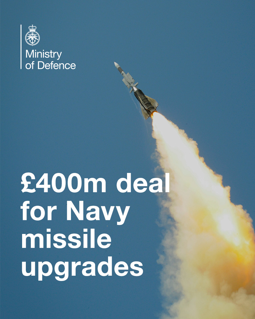 Cutting-edge @RoyalNavy missiles, used to shoot down hostile drones in the Red Sea, will be upgraded in £405 million contract awarded to @MBDAGroup 👉 Shoot down threats over 70 miles away 👉 Protect UK's Carrier Strike group 👉 Supports 350 🇬🇧 jobs 🖇️ ow.ly/xr9w50QsRtL