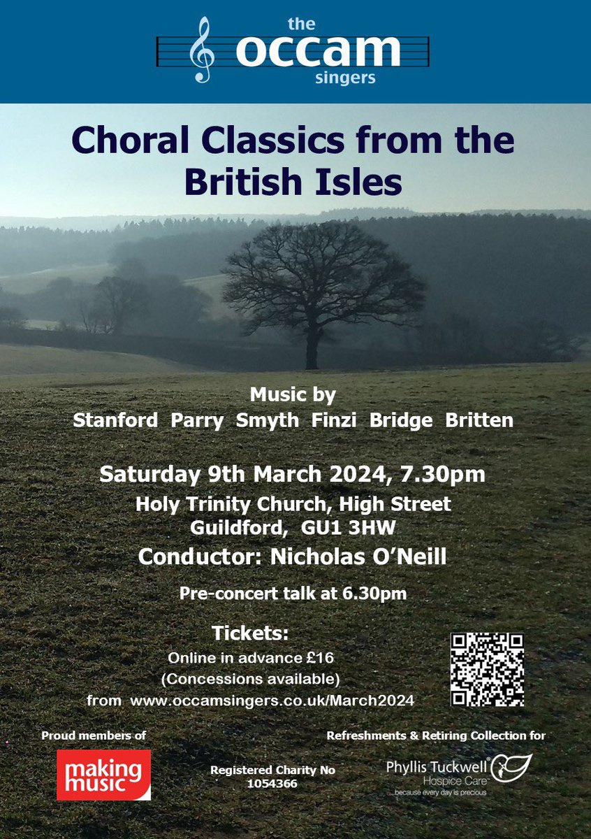 Here is a date for your diary! Lovely music from British composers - we are looking forward to it! hope to see you there!