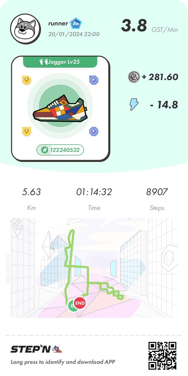 taka510_hiro's tweet photo. @StepnUltraRunr @Stepnofficial @0xPolygonLabs #STEPN5K https://t.co/ksT8DslXFM