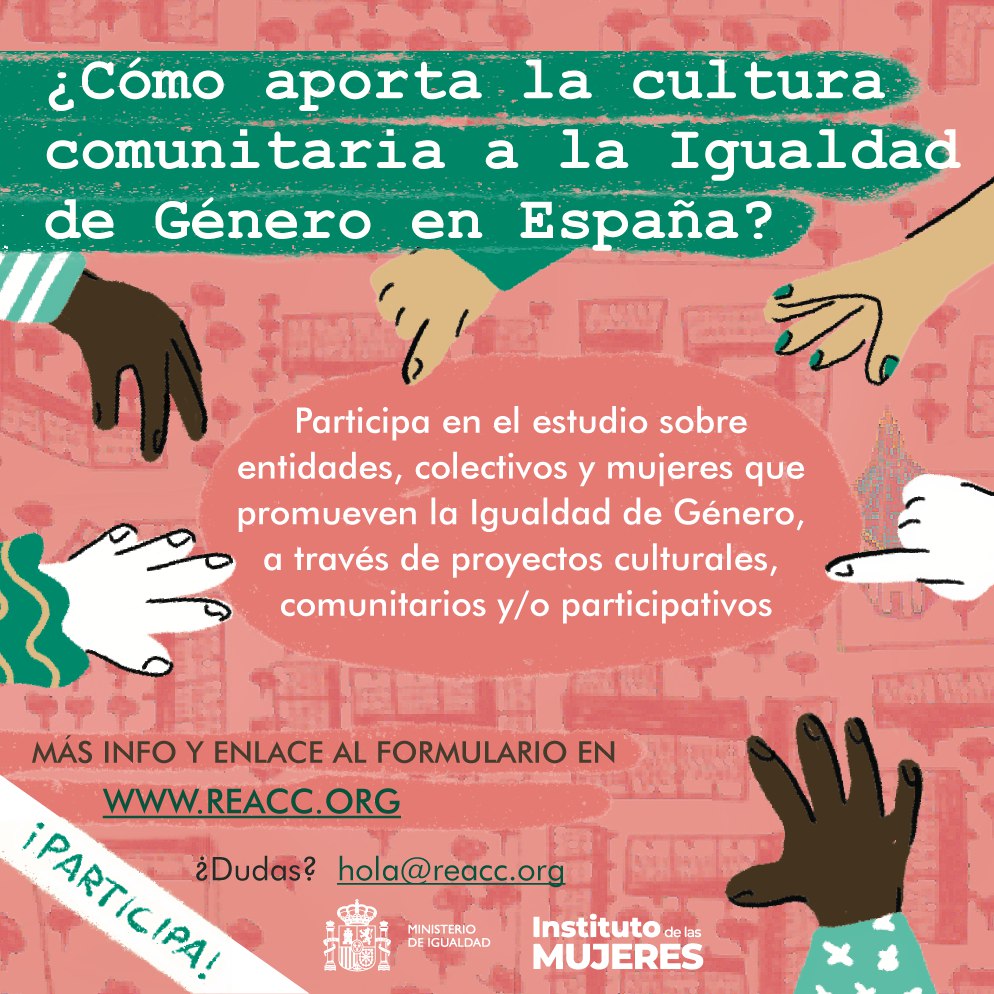 ♀️ ¿Perteneces a entidades o colectivos que promuevan la #IgualdadDeGénero a través de proyectos culturales comunitarios? 

Participa en este estudio del <a href="/instmujeres/">Instituto de las Mujeres</a> sobre la aportación de la #cultura comunitaria a la #IgualdadDeGénero
👉form.reacc.org/index.php/5776…

<a href="/ReaccRed/">RedREACC</a>