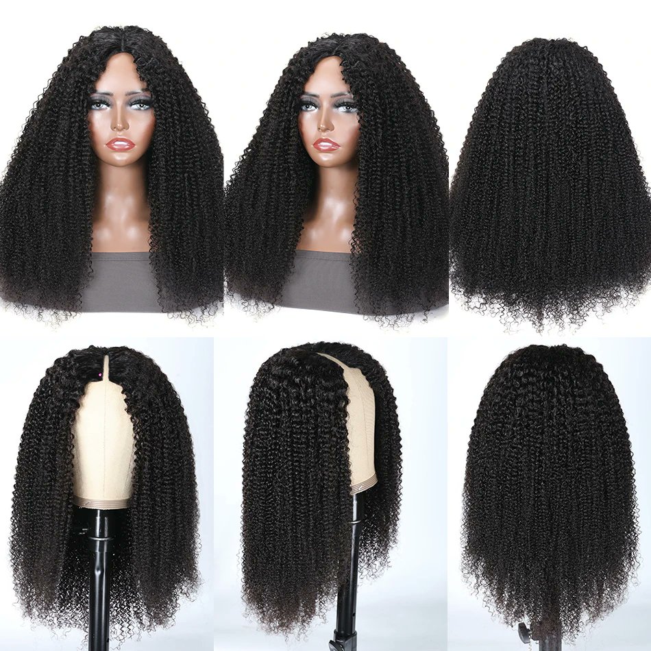 Wig Details:

⚪U-Part Wig
⚪Hair Color: Natural
⚪Length(s): 14inches - 26inches
⚪Texture:Kinky Curly
⚪Density(s) Available: 150% & 180%

 #remyhumanhair #humanhairs #humanhairwigsforblackwomen