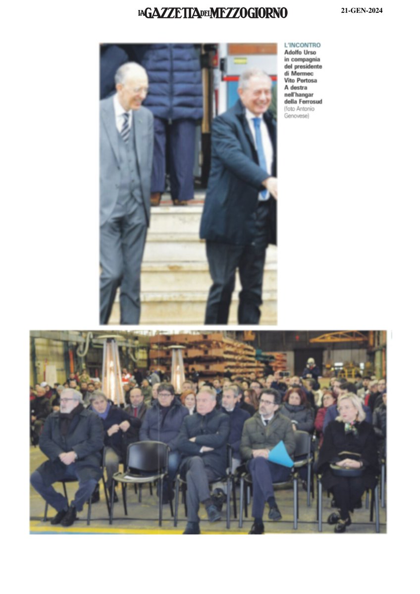 Su La Gazzetta del Mezzogiorno, il CEO di #MERMEC, Luca Necchi Ghiri, afferma durante la visita istituzionale del Ministro <a href="/adolfo_urso/">Adolfo Urso</a> a MERMEC FERROSUD: "Prevediamo ulteriori investimenti su questo territorio e la reintegrazione di tutti i lavoratori della ex Ferrosud."