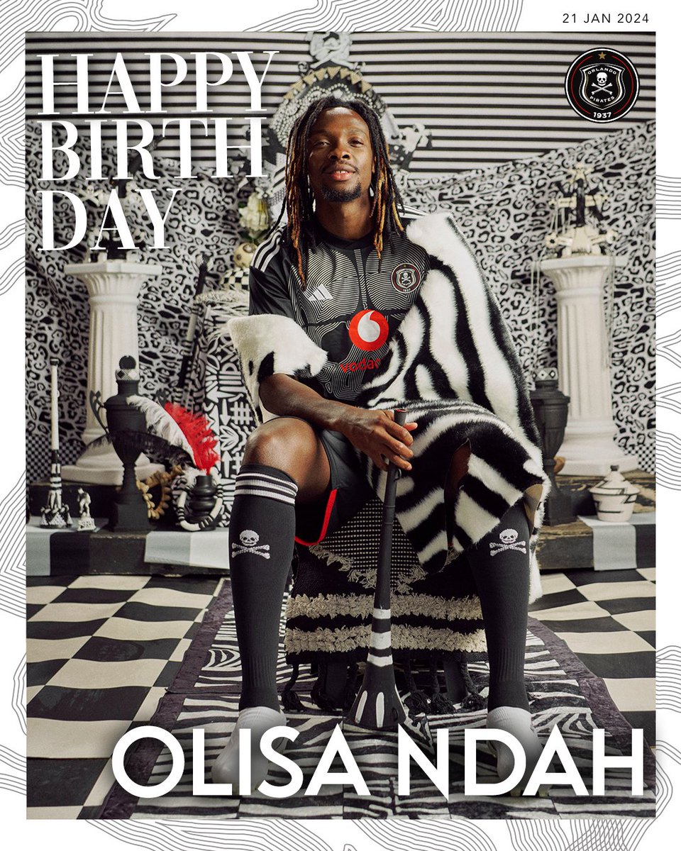 ☠️ Wishing our #49 Olisa Ndah a very Happy Birthday! We hope you have a great day 🎉🎉🎉 🎂🎂🎂 ⚫⚪🔴⭐ #OrlandoPirates #OnceAlways