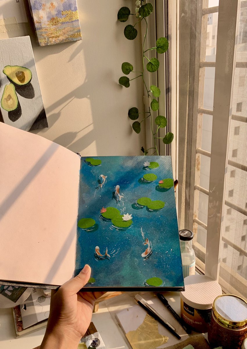 IqraDanyal__'s tweet photo. -Acrylic on sketch book- 🐟🪷 https://t.co/EAwND36Coc