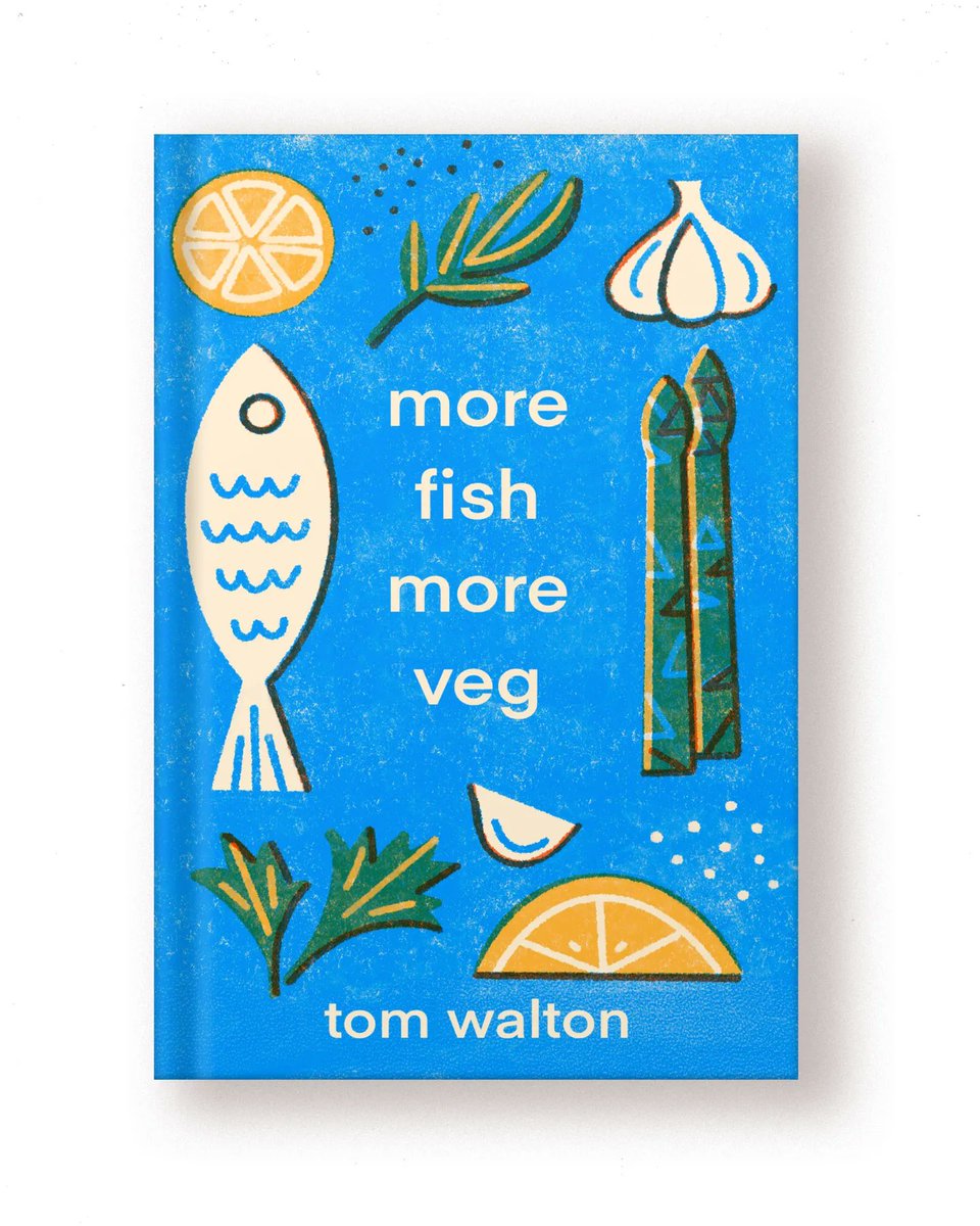Prospective book cover design for Tom Walton's 'More Fish More Veg' 🐟

@murdochbooks @MurdochBooks_UK
#bookcoverdesign #illustration