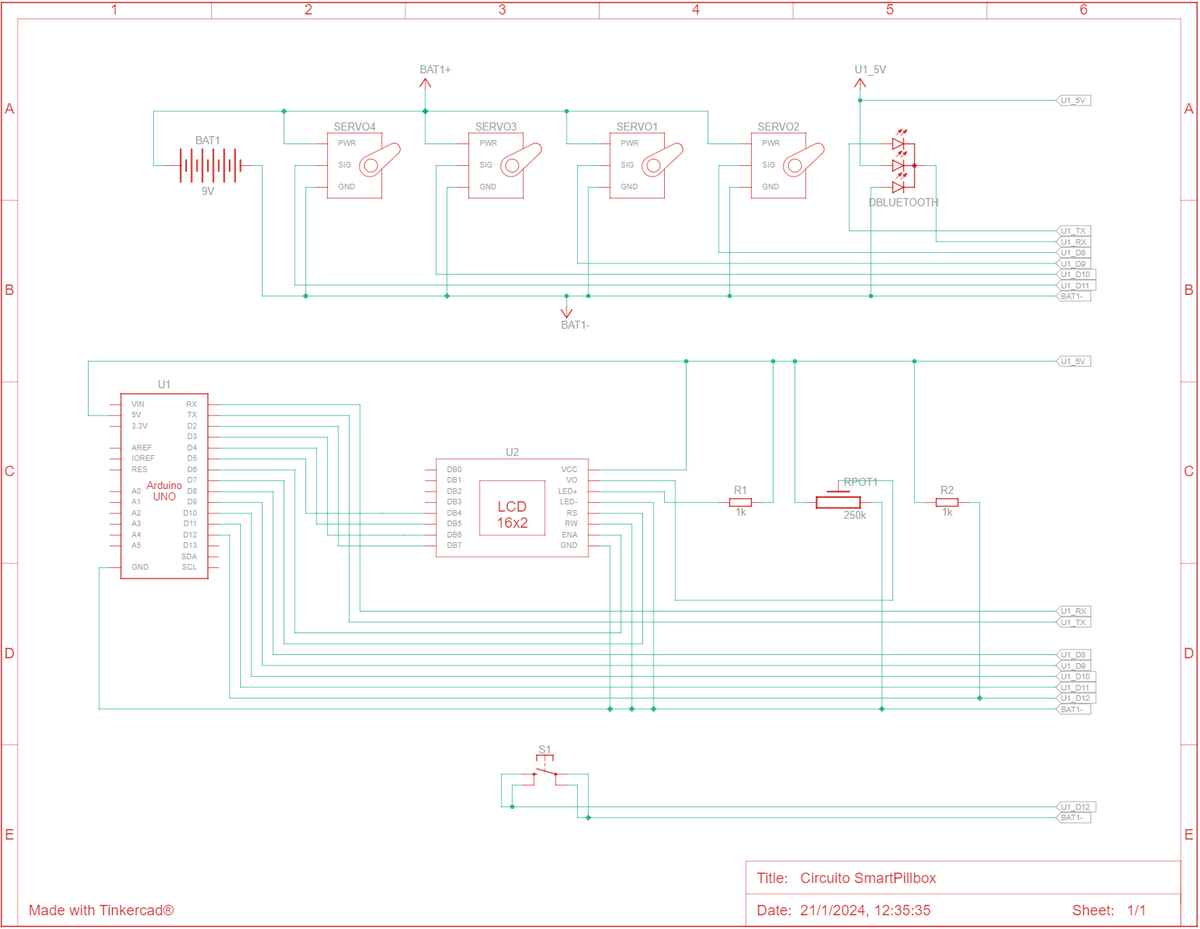 smart_pillbox's tweet photo. The electric circuit diagram of #smartpillbox 💡

@new_esobots #technology #electricity #arduino #tinkercad https://t.co/Fe4q9j6yvp